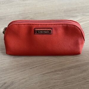 Calvin Klein Vibrant Red Cosmetic Bag